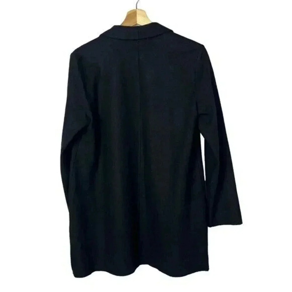 Eileen Fisher Petite Black Wool Open Front Sweatercoat PM - Picture 2 of 5